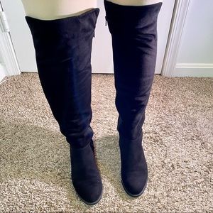 Simply Vera - Vera Wang Black Over the Knee Suede Boots, Women’s size 7.5